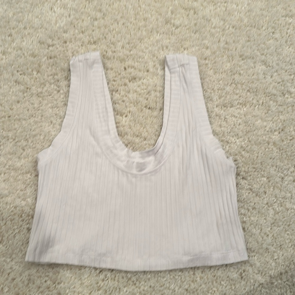 Feee People, free movement low neck ribbed tank, size L